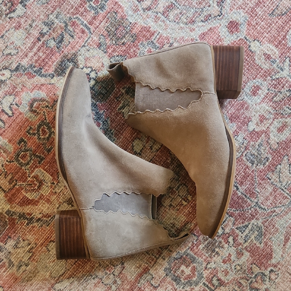 Diba Scalloped Edge Ankle Booties